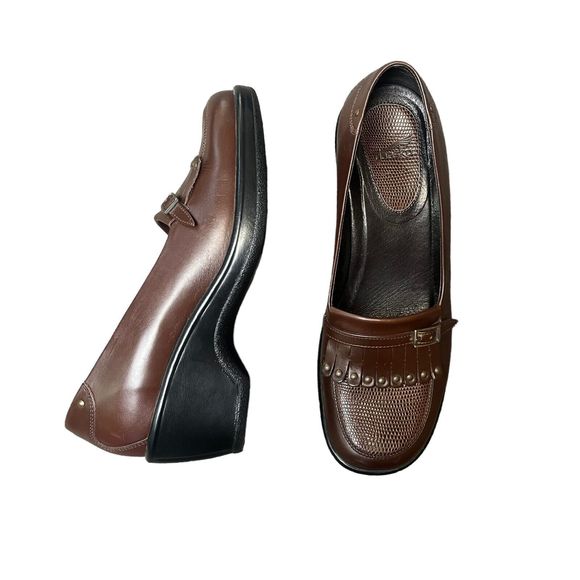 Dansko Kiltie Loafer Clog Brown Leather Studded Fringe Monk Strap 10.5 /41 - Picture 1 of 8